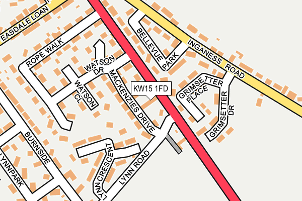 KW15 1FD map - OS OpenMap – Local (Ordnance Survey)