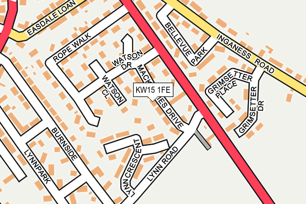 KW15 1FE map - OS OpenMap – Local (Ordnance Survey)