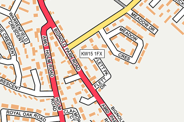 KW15 1FX map - OS OpenMap – Local (Ordnance Survey)