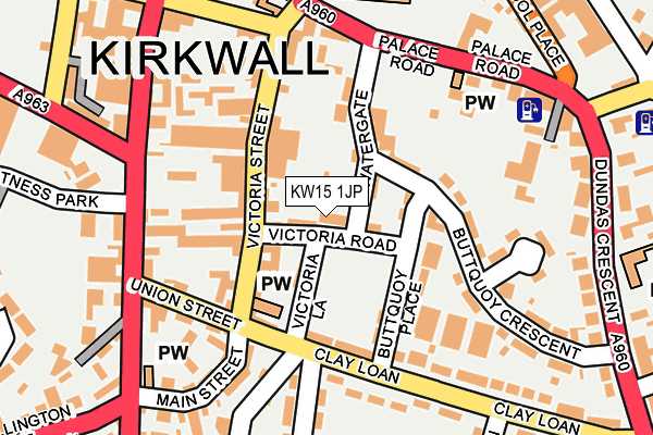 KW15 1JP map - OS OpenMap – Local (Ordnance Survey)