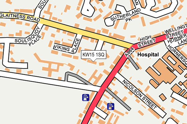 KW15 1SQ map - OS OpenMap – Local (Ordnance Survey)