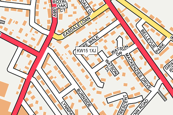 KW15 1XJ map - OS OpenMap – Local (Ordnance Survey)