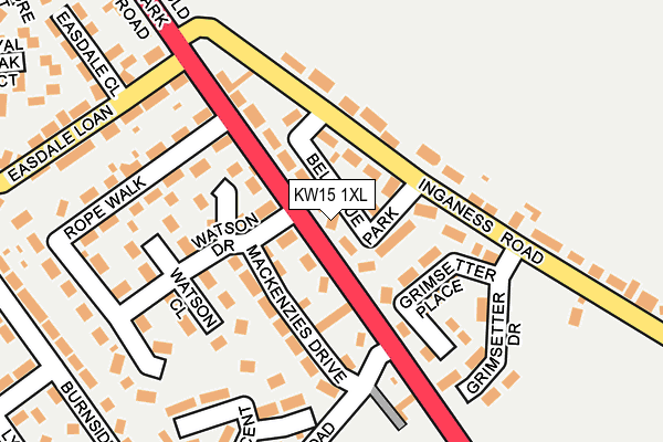 KW15 1XL map - OS OpenMap – Local (Ordnance Survey)