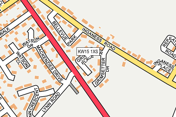 KW15 1XS map - OS OpenMap – Local (Ordnance Survey)