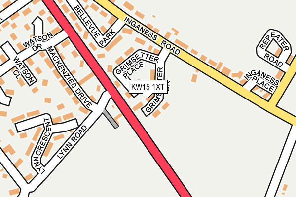KW15 1XT map - OS OpenMap – Local (Ordnance Survey)