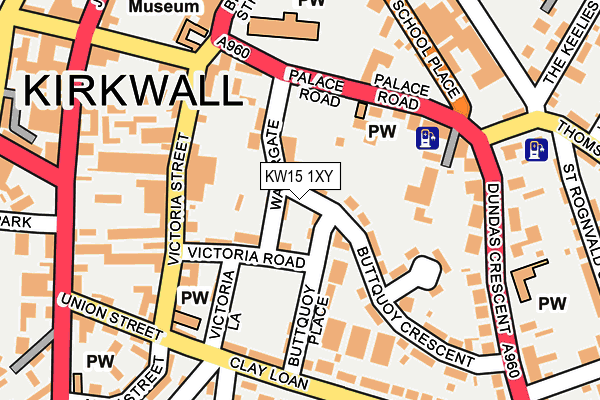 KW15 1XY map - OS OpenMap – Local (Ordnance Survey)
