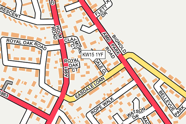 KW15 1YF map - OS OpenMap – Local (Ordnance Survey)