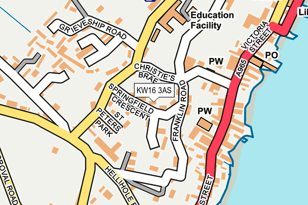 KW16 3AS map - OS OpenMap – Local (Ordnance Survey)