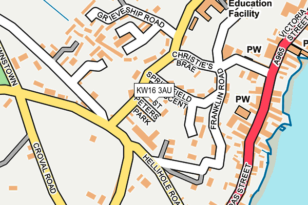 KW16 3AU map - OS OpenMap – Local (Ordnance Survey)