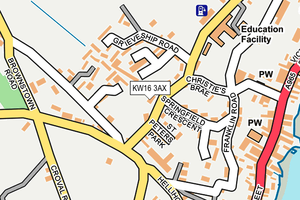 KW16 3AX map - OS OpenMap – Local (Ordnance Survey)