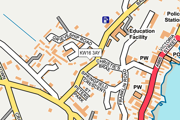 KW16 3AY map - OS OpenMap – Local (Ordnance Survey)