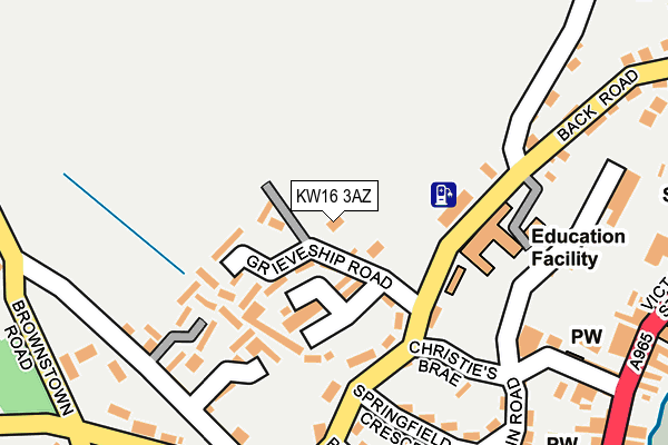 KW16 3AZ map - OS OpenMap – Local (Ordnance Survey)
