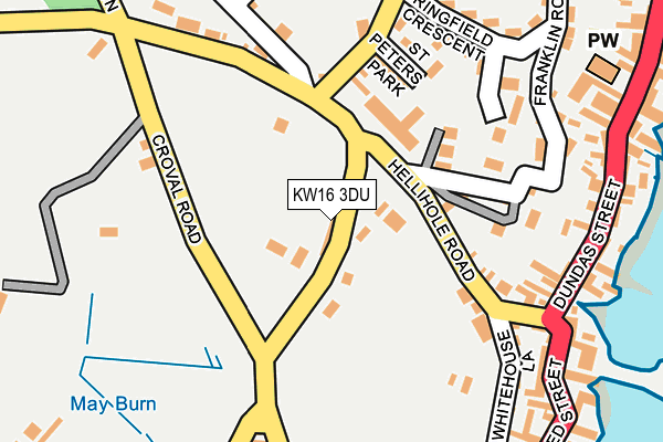 KW16 3DU map - OS OpenMap – Local (Ordnance Survey)