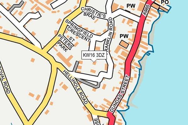 KW16 3DZ map - OS OpenMap – Local (Ordnance Survey)