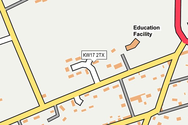 KW17 2TX map - OS OpenMap – Local (Ordnance Survey)