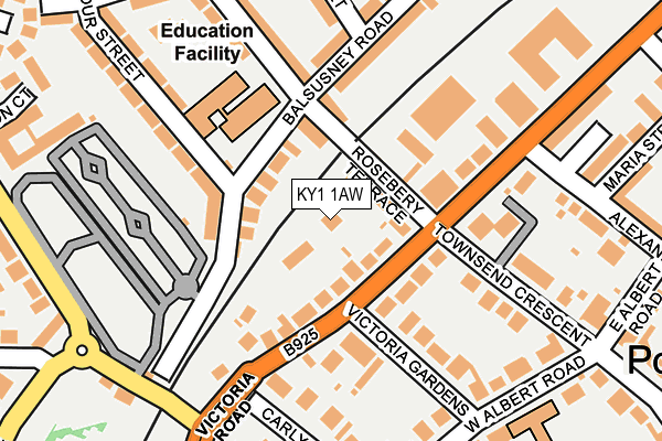 KY1 1AW map - OS OpenMap – Local (Ordnance Survey)