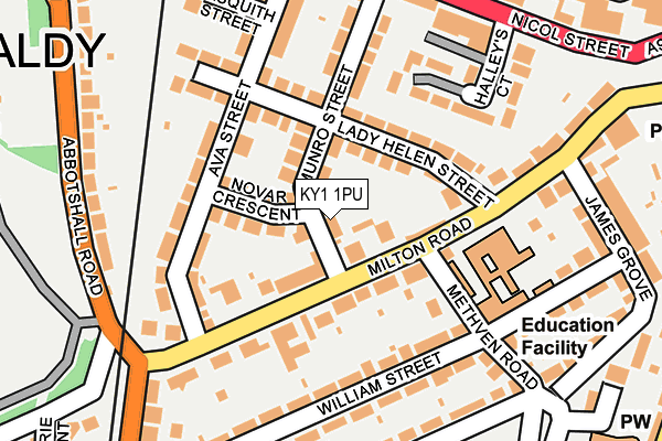 KY1 1PU map - OS OpenMap – Local (Ordnance Survey)