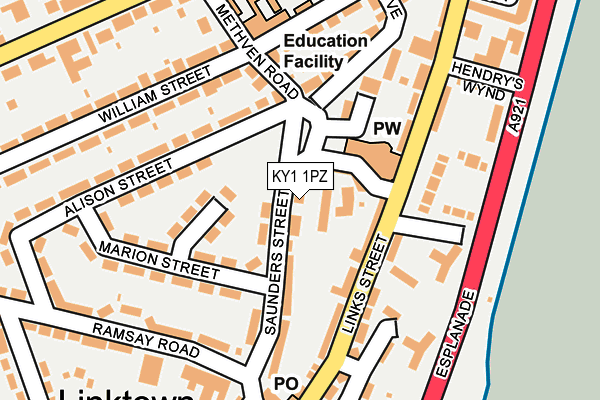 KY1 1PZ map - OS OpenMap – Local (Ordnance Survey)