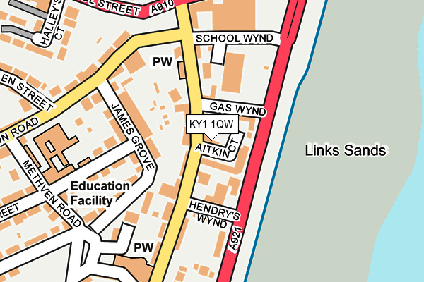 KY1 1QW map - OS OpenMap – Local (Ordnance Survey)