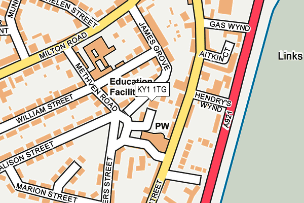 KY1 1TG map - OS OpenMap – Local (Ordnance Survey)