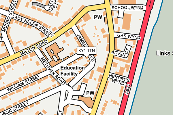 KY1 1TN map - OS OpenMap – Local (Ordnance Survey)