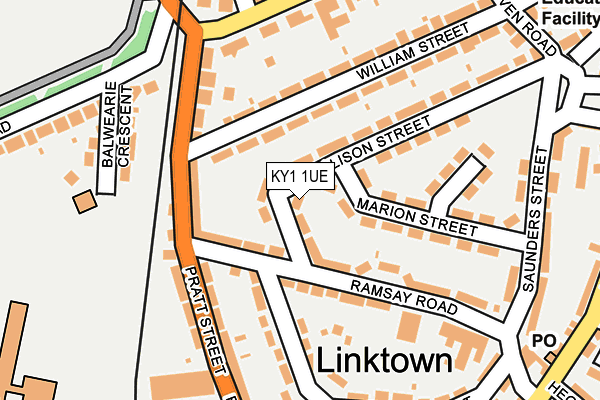 KY1 1UE map - OS OpenMap – Local (Ordnance Survey)