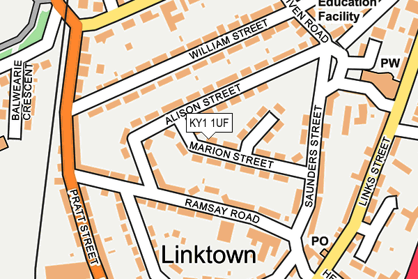 KY1 1UF map - OS OpenMap – Local (Ordnance Survey)