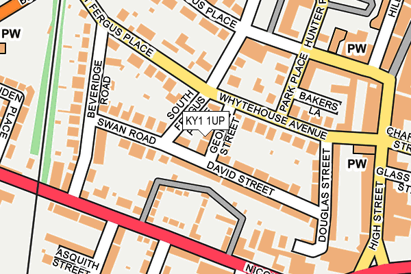 KY1 1UP map - OS OpenMap – Local (Ordnance Survey)