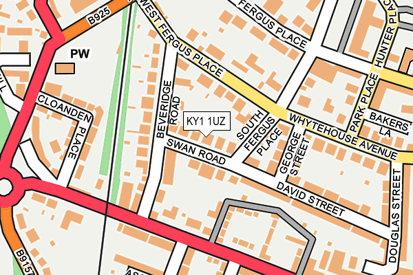 KY1 1UZ map - OS OpenMap – Local (Ordnance Survey)