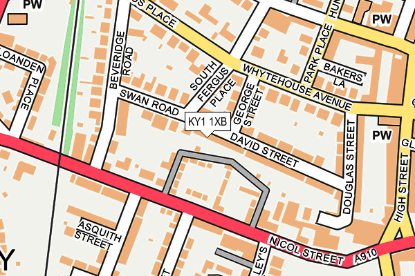 KY1 1XB map - OS OpenMap – Local (Ordnance Survey)