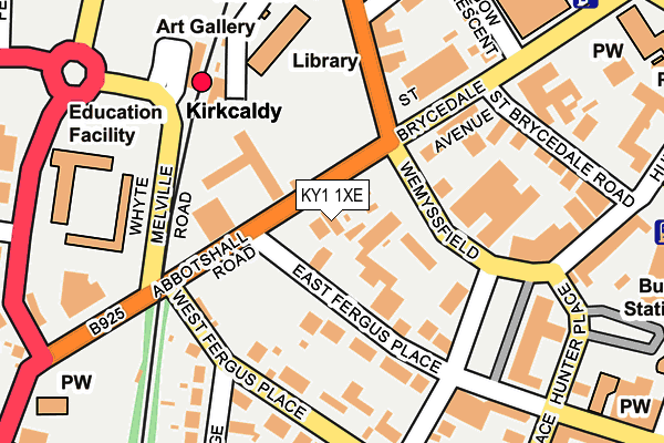 KY1 1XE map - OS OpenMap – Local (Ordnance Survey)