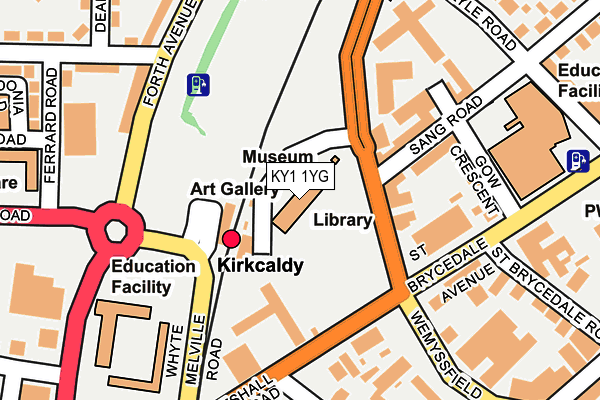 KY1 1YG map - OS OpenMap – Local (Ordnance Survey)