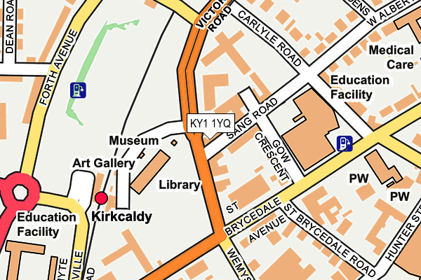 KY1 1YQ map - OS OpenMap – Local (Ordnance Survey)