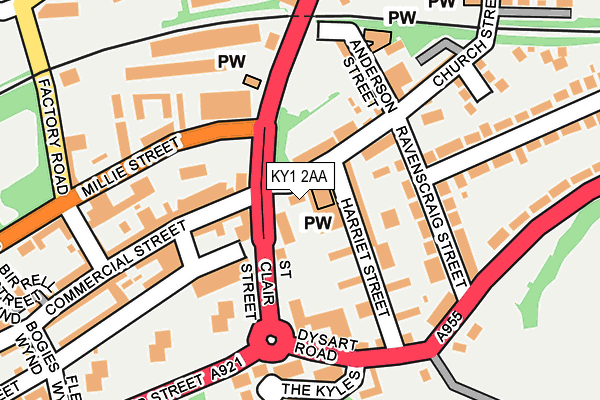 KY1 2AA map - OS OpenMap – Local (Ordnance Survey)