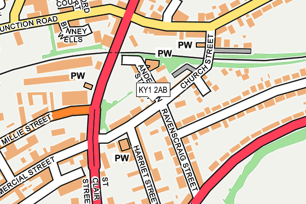 KY1 2AB map - OS OpenMap – Local (Ordnance Survey)