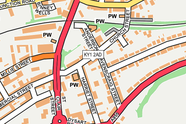 KY1 2AD map - OS OpenMap – Local (Ordnance Survey)