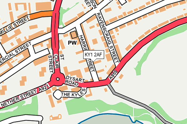 KY1 2AF map - OS OpenMap – Local (Ordnance Survey)