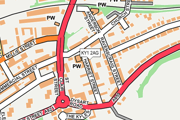 KY1 2AG map - OS OpenMap – Local (Ordnance Survey)