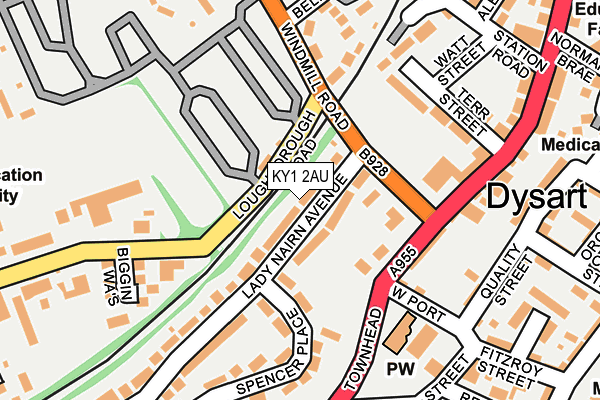 KY1 2AU map - OS OpenMap – Local (Ordnance Survey)