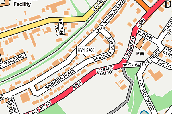 KY1 2AX map - OS OpenMap – Local (Ordnance Survey)