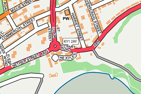 KY1 2AY map - OS OpenMap – Local (Ordnance Survey)