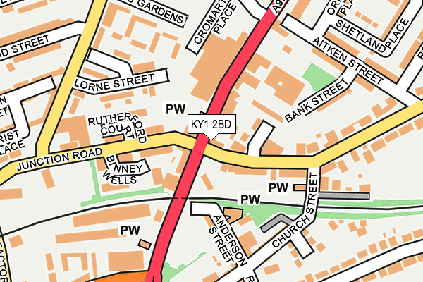 KY1 2BD map - OS OpenMap – Local (Ordnance Survey)