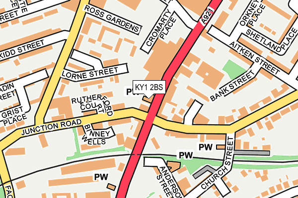 KY1 2BS map - OS OpenMap – Local (Ordnance Survey)