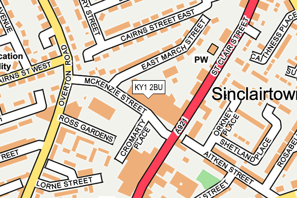 KY1 2BU map - OS OpenMap – Local (Ordnance Survey)