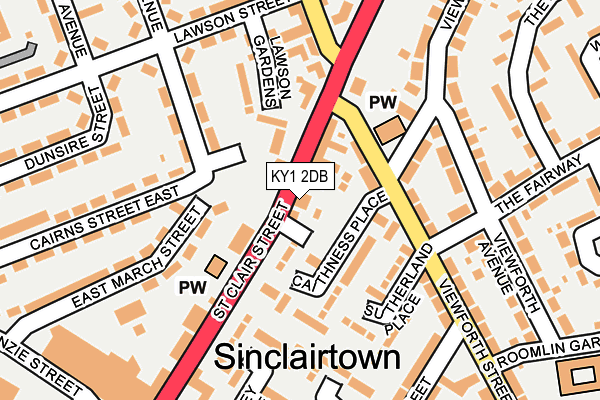 KY1 2DB map - OS OpenMap – Local (Ordnance Survey)