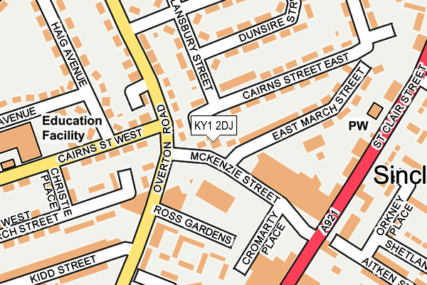 KY1 2DJ map - OS OpenMap – Local (Ordnance Survey)