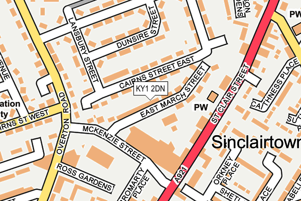 KY1 2DN map - OS OpenMap – Local (Ordnance Survey)