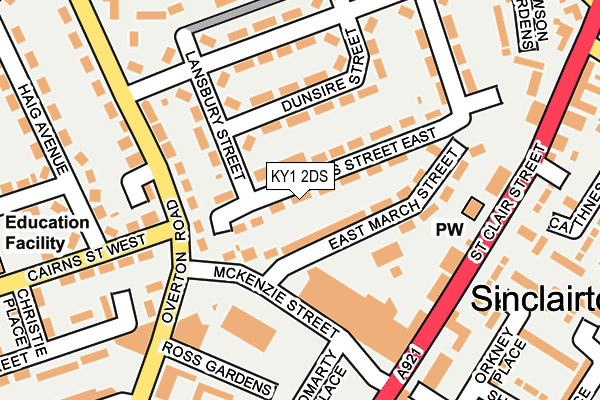 KY1 2DS map - OS OpenMap – Local (Ordnance Survey)