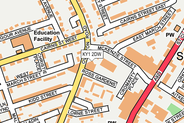 KY1 2DW map - OS OpenMap – Local (Ordnance Survey)