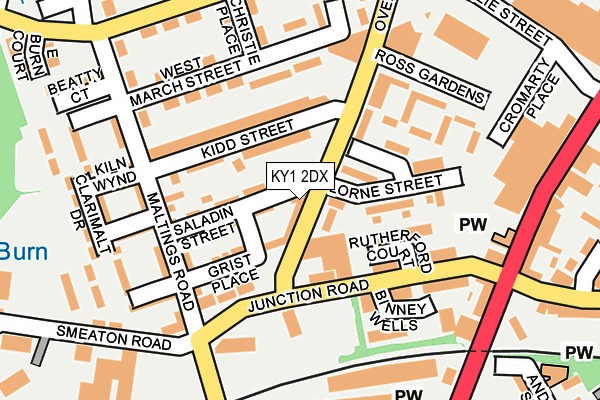 KY1 2DX map - OS OpenMap – Local (Ordnance Survey)